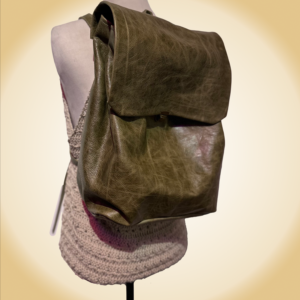 Green Leather Backpack