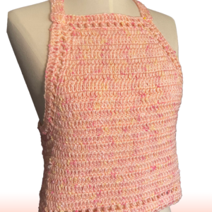 Pink tank with crossing back straps