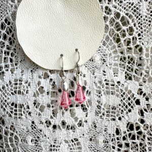 Pink Crystal Raindrop Earrings