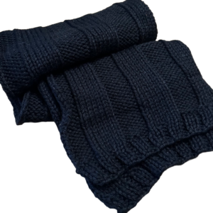 Classic Chunky Knitted Black Scarf