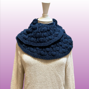 Navy Cocoon Pattern Scarf/Stole