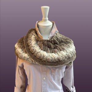 Taupe/Cream Hombre Cocoon Pattern Scarf/Stole