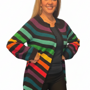 Black Rainbow Cotton Cardigan