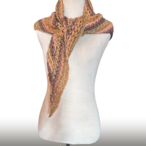 Knit Mesh Shawl in earthtones