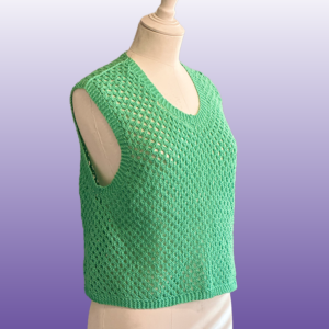 Cafe Con Chisme Seafoam Green cotton linen mesh tank top