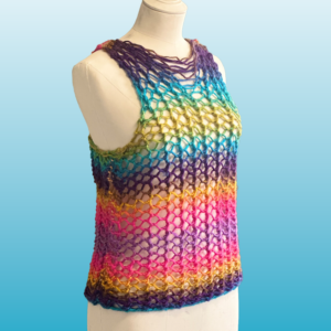 Cafe Con Chisme Knit Mesh Rainbow Tank Top