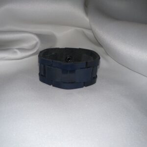 Blue Link Leather Cuff Mens Bracelet Cafe Con Chisme